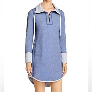 TOMMY BAHAMA Half-zip Sweatshirt Dress In Island Navy M